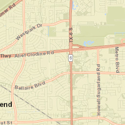 Mission Bend Street Map