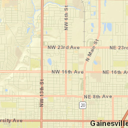 Gainesville, Florida  Street Map