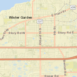 Winter Garden Street Map