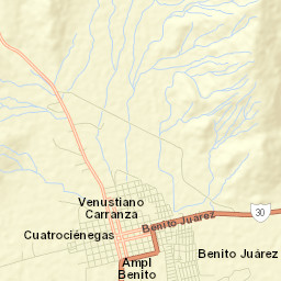 Cuatro Ciénegas de Carranza Street Map