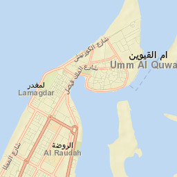 Umm Al Quwain City Street Map