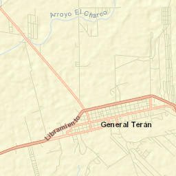Ciudad General Terán Street Map