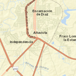 Encarnación de Díaz Street Map