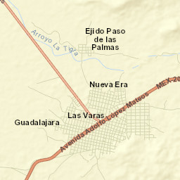 Las Varas Street Map