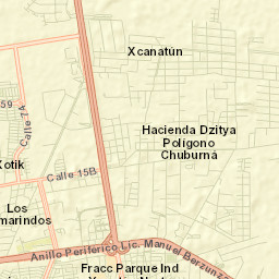 Xcanatún Street Map