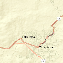 Zinapécuaro Street Map