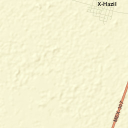 X-Hazil Sur Street Map