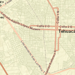 Tehuacán Street Map