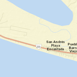 San Andrés Playa Encantada (El Podrido) Street Map