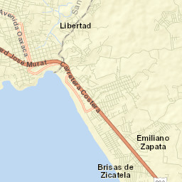 Brisas de Zicatela Street Map
