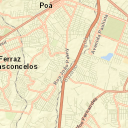 Poá Street Map