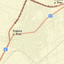 Treinta y Tres Street Map