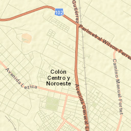Colón Centro y Noroeste Street Map