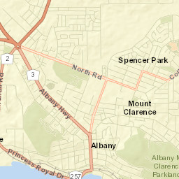 Albany city centre Street Map