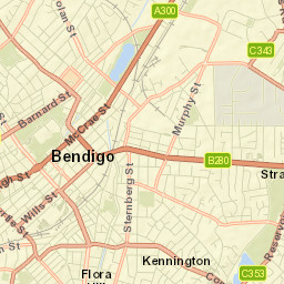 Bendigo city centre Street Map