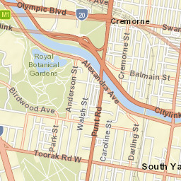 Royal Botanic Gardens Melbourne Street Map