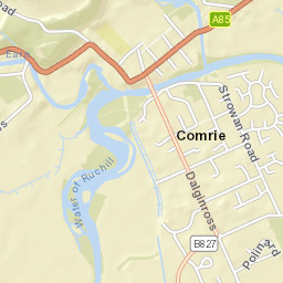 Bridge Street, Comrie, Perth and Kinross PH6, UK Street Map