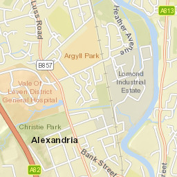 Alexandria, at Hill Street, Alexandria, West Dunbartonshire G Street Map