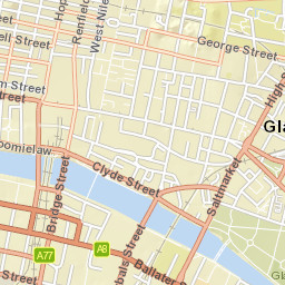 A8, Glasgow, Glasgow City G1, UK Street Map