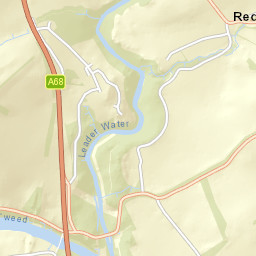 A68, Melrose, Scottish Borders TD6, UK Street Map