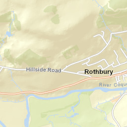 Front Street, Rothbury, Northumberland NE65, UK Street Map