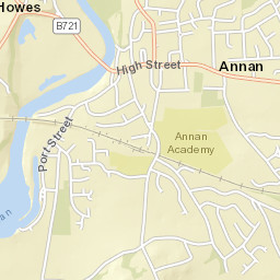 B721, Annan, Dumfries and Galloway DG12 Street Map