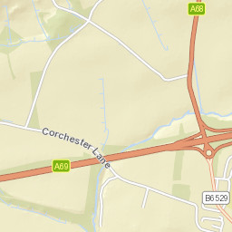 A68, Corbridge, Northumberland NE45, UK Street Map