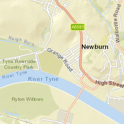 Newburn Bridge Road, Tyne and Wear, UK Street Map