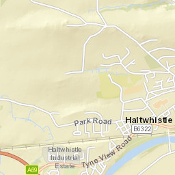 Park Road, Haltwhistle, Northumberland Street Map