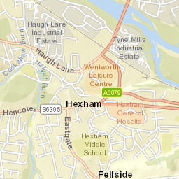 Hexham Bridge, Hexham, Northumberland NE46, UK Street Map