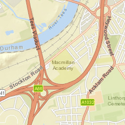 Tees Bridge Approach Road, UK Street Map