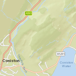 Yewdale Road, Lake District National Park, Coniston, Cumbria  Street Map