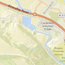 Airevalley Road, Bingley, West Yorkshire Street Map
