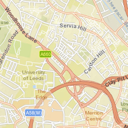 Woodhouse Lane, Leeds, West Yorkshire Street Map