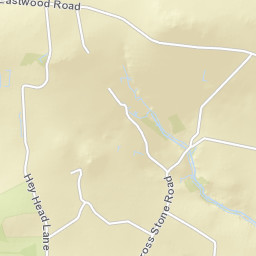 Hey Head Lane, Todmorden, West Yorkshire Street Map