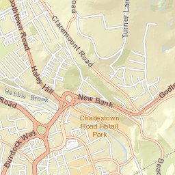 Blue Ball Bridge, Halifax, West Yorkshire, UK Street Map