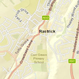 Rastrick, Field Top Rd Castle Avenue (NE-bound) Street Map