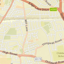 96 Edge Lane Drive, Liverpool, Merseyside L13, UK Street Map