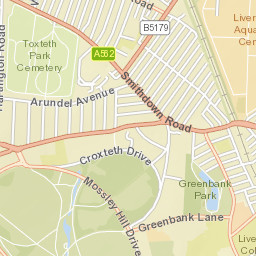 Greenbank Road, Liverpool, Merseyside L18 Street Map