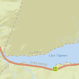 A5, Snowdonia National Park, Bangor, Conwy LL57, UK Street Map