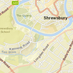 Kingsland Road, Shrewsbury, Shropshire SY3 Street Map