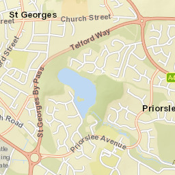 Priorslee Roundabout, Telford, Telford and Wrekin Street Map