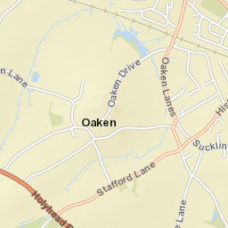 Oaken Lane, Codsall, Wolverhampton Street Map