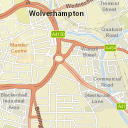 Molineux Street, Wolverhampton, West Midlands Street Map