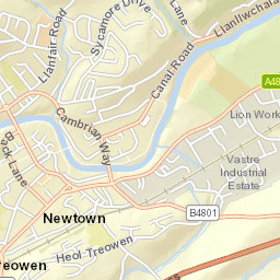 New Road, Newtown, Powys SY16, UK Street Map