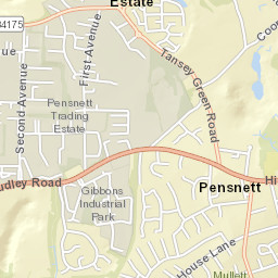 Tansey Green, after Stallings Lane, Kingswinford Street Map