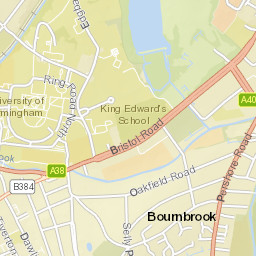 Ring Road South, University of Birmingham Street Map