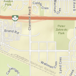 Clarence Avenue South & Louis Riel Trail Street Map