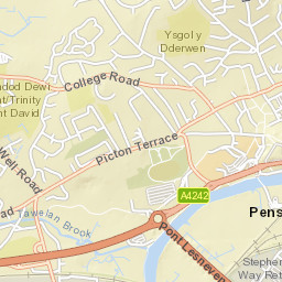 A40, Carmarthen, Carmarthenshire SA31 Street Map