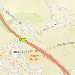 Churchway, Blunsdon, Swindon SN26, UK Street Map